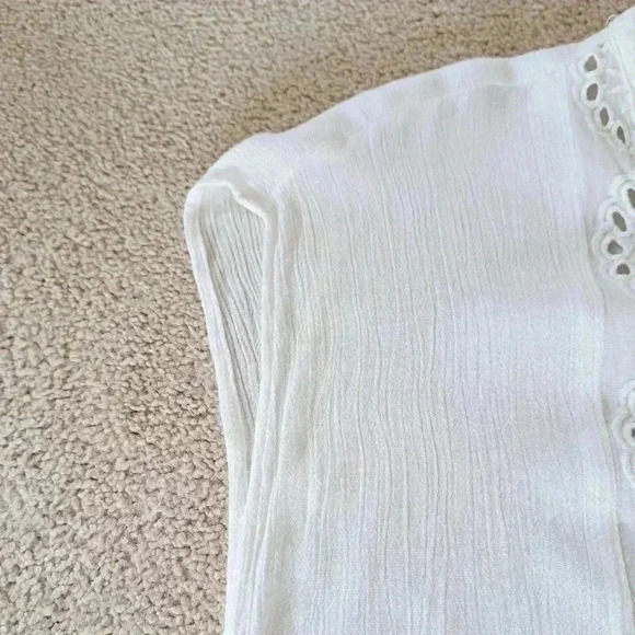 Raviya White Swim Beach Cover Up Boho Style Eyelet Pattern Women's Size Medium - Picture 5 of 9